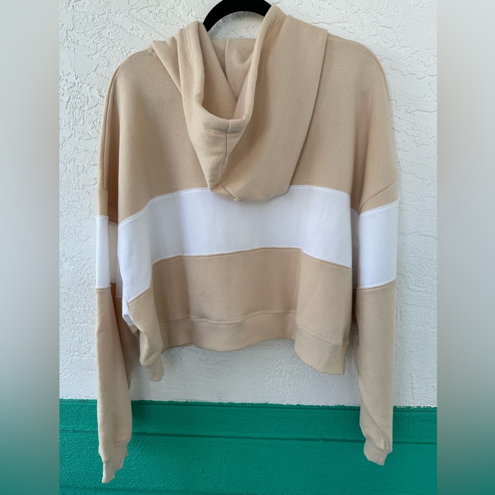 Victoria’s Secret Hoodie Pink Pullover Fleece XXL Tan White NWT - Picture 2 of 9